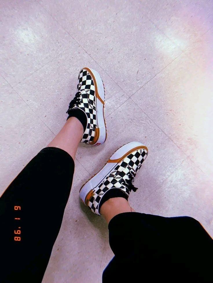 Vans Checkerboard Stacked Platform - Black/White